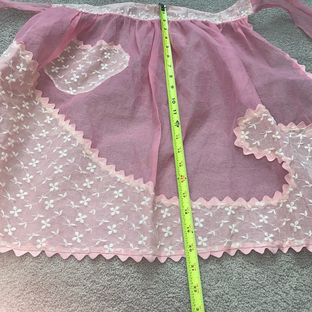 Vintage‎ Organza Pink Women’s Half Waist Kitchen Apron